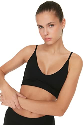 Trendyol Women Knitted Sports Bra with Black Support/Styling Rope Strap TWOSS22SS0045 Sports Bra