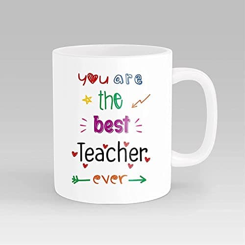 White Mug With Design You Are The Best Teacher Ever Drinking cup