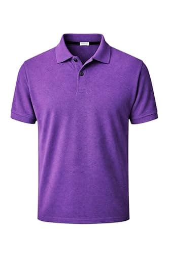 Romba Men's Summer Button Down Collar Polo Shirt – Cotton Blend Fabric (50% Cotton, 30% Polyester, 20% Elasticity) Soft and Comfortable – Casual and Athletic Fit for Outdoor Work