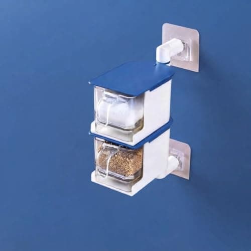 2-Tier Rotating Hanging Spice Rack Organizer with Transparent Drawers Storage rack