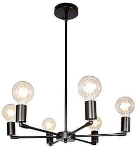 Generic Pendant Light 6 Bulb Without Bulbs 30 * 60 * 30 cm Black EGL$P242