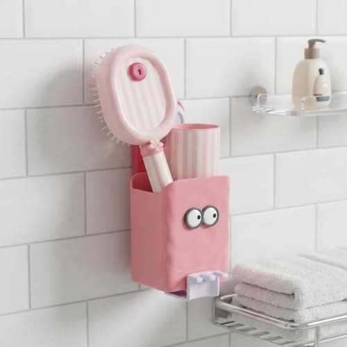 Adhesive Toothbrush Holder and Toothpaste Organizer for Wall Storage