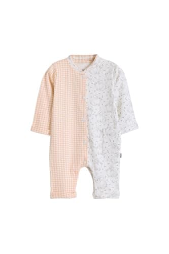 Junior Baby Girls Long Sleeve Romper Jumpsuit - Soft Cotton Blend One-Piece Outfit with Snap Closure, Printed Infant Playsuit, Multicolor, 09