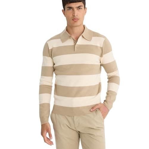 DeFacto Mens Casual Standart Fit Polo Neck Long Sleeve Tricot Pullover Y4194AZ Pullover (pack of 1) Sweater