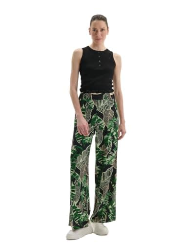 LC WAIKIKI Woman Elasticated Waist Floral Women's Trousers Pants