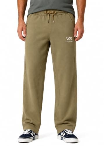 Wide Leg Men's Relaxed Fit Straight Fit Sweatpants-Beige | Wide Leg Men's Relaxed Fit Straight Fit Sweatpants-Beige Pants