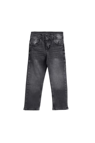 Junior Boys Black Regular Denim Pant, BLACK, 14