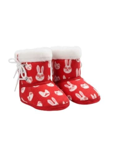 T A L 7A New Born Baby Bootie Shoes With Fur For Boys & Girls printed multicolor Booties First Walking Shoes, -2, 3 Kids UK Boot
