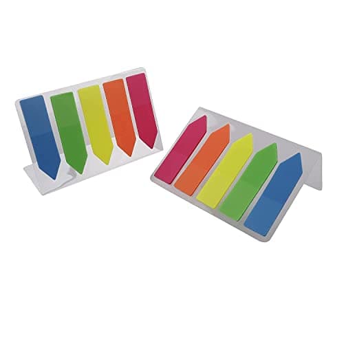 R H LIFESTYLE 5 Colours Mini Text Highlighter Strips Arrow Flags Page Marker 125 Sheet per Pack (Pack of 2) OS4543