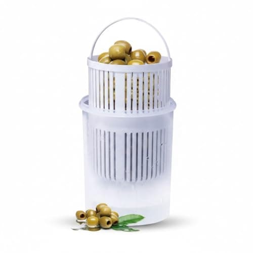 Generic Multi-Purpose Pickle Storage Container with Built-in Strainer, White, Easy Draining Design for Vegetables. (1.85)