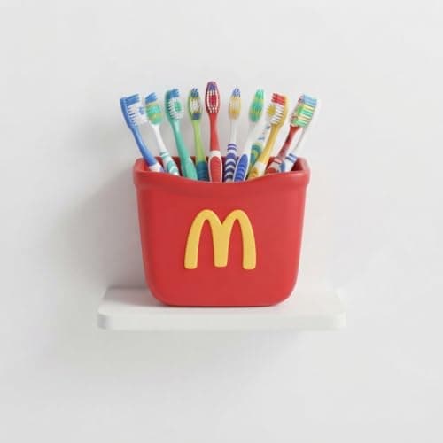 French Fries Shape Wall Mount Organizer for Toothbrushes Pens Utensils Toothbrush holder