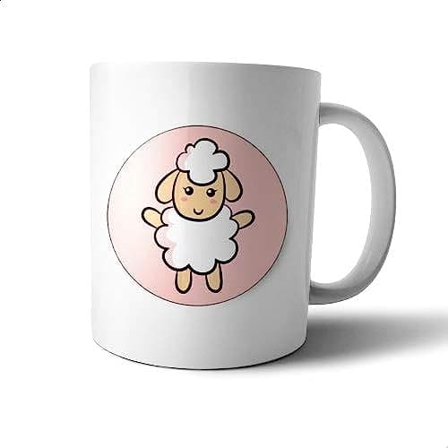 Ceramic Sheep Print Mug - Multi Color Drinking cup