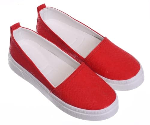 B&W womens B&W-W073-Red Sneaker