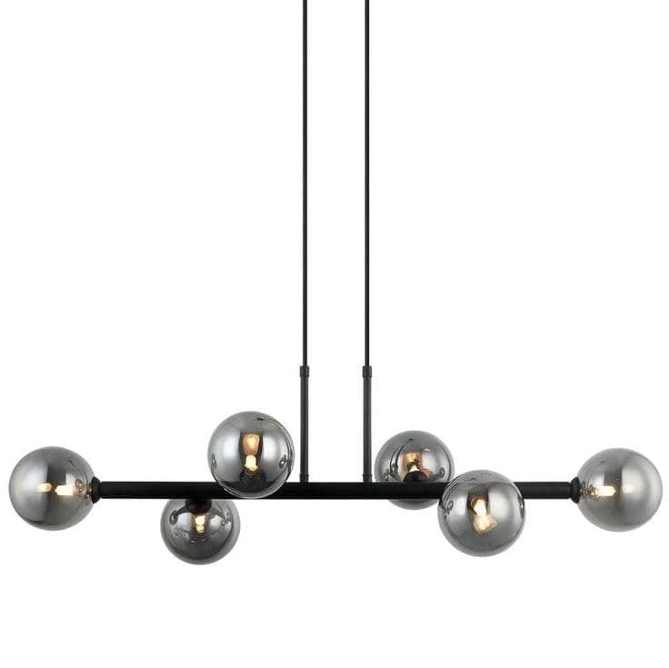 Generic Hanging 6 Bulb Without Bulbs 40x80x40cm Black Edg_329 Light fixture