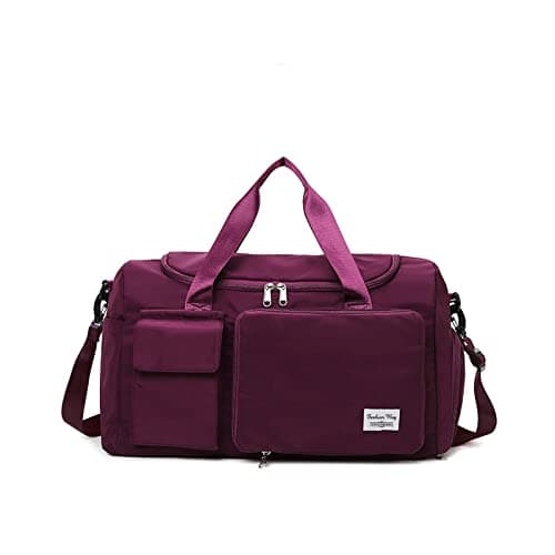 DUSENUS Lightweight Double Shoulder Strap Sports Tote Gym Bag for Women (Red) Duffel bag