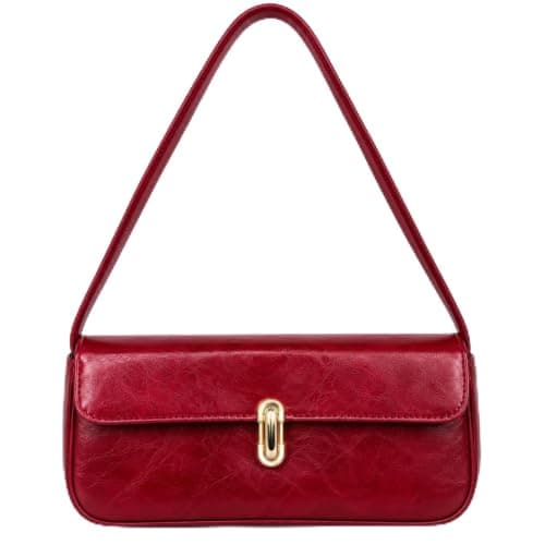 TRENDORA Women’s Shoulder Bag, Elegant Compact Handbag with Gold-Tone Lock Detail, Stylish Everyday Purse