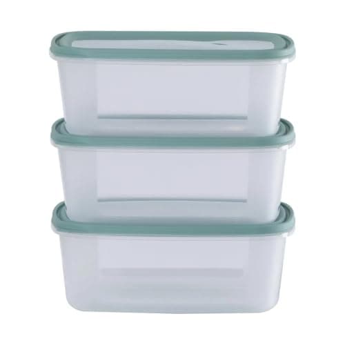 3-Piece 1000ml Food Storage Containers Set Airtight Lids Fridge Organizer