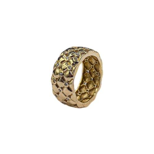 3 Diamonds 292474661778746 Women's Debla Ring - Gold Plated with Sparkling Zircon
