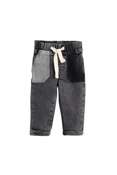 Junior Baby Boys Medium Blue Cargo Fit Denim Pant, M.BLUE, 24