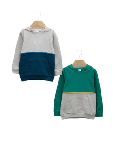 LC WAIKIKI Baby Boy Long Sleeve Color Block Baby Boy Hoodie Pack of 2 Sweatshirt