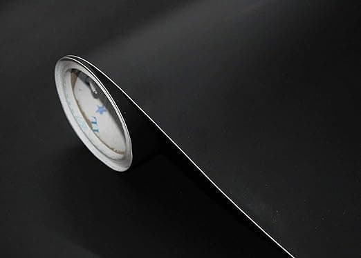 60cm x 5m Matte Black Self Adhesive Wallpaper Plastic Roll Back Waterproof Peel and Stick Vinyl Film for Kitchen Room … Matte Black Vinyl - SA car