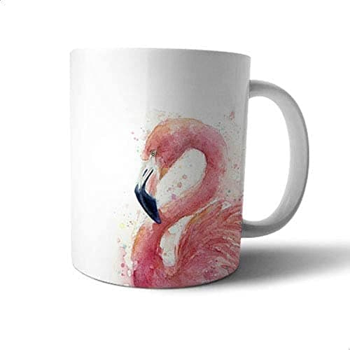 Ceramic Flamingo Print Mug - Multi Color Drinking cup