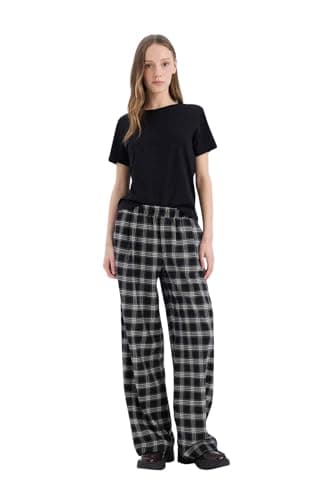 DeFacto Womens Wide Leg Coool Woven Bottom Trousers D9548AX Trousers