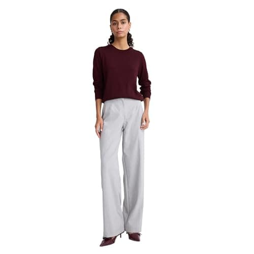 DeFacto Womens Core Regular Fit Crew Neck Long Sleeve Tricot Pullover E7889AX Pullover (pack of 1) Sweater