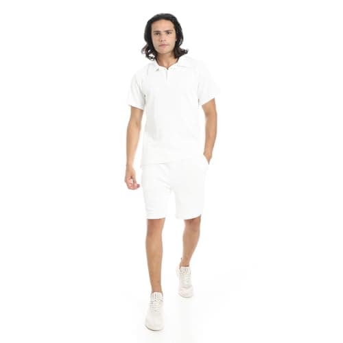 Red Circle Mens ribbed set with short ribbed set with short Coordinated outfit