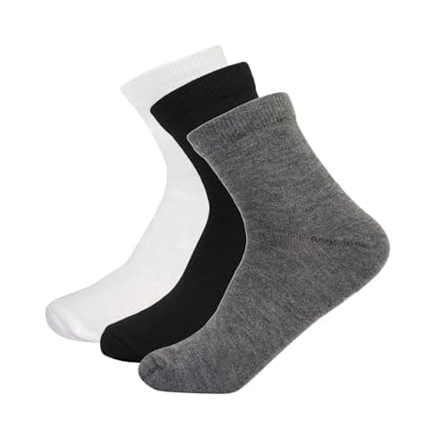 White Flower Unisex Set Of 3 Pieces Plain Socks Socks