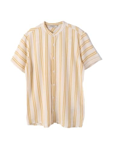 LC WAIKIKI Boy Grandad Collar Striped Short Sleeve Shirt