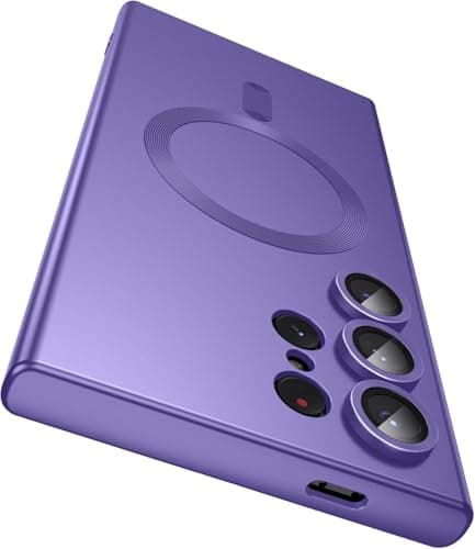 Magnetic for Samsung Galaxy S24 Ultra Case,Soft Silicone Samsung S24 Ultra Phone Case with Camera Protection,Slim Fit Anti-Scratch Samsung S24 Ultra Case Cover Compatible with MagSafe,(Purple) Cellular phone case