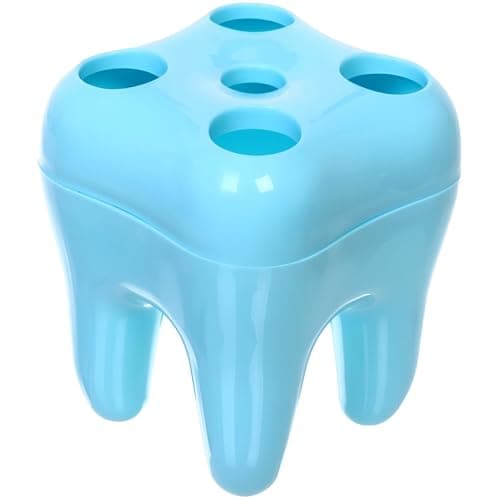 Toothbrush Holder - Unique Tooth Shape Design with Multifunctional Use as a Pen Holder or Barber Tool Organizer for Stylish Bathroom and Grooming Station (1)