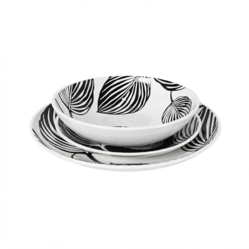Danny Home Elite SF04-18T Porcelain Dinnerware Set Luxury Dining Collection for 6 Elegant Scratch-Resistant Dishes Perfect for Family and Entertaining Dishware place setting