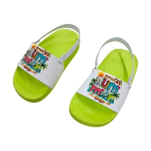 N ان Girls Summer Print Slide Sandals With Back Strap