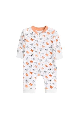 Junior Baby Boys Long Sleeve Romper Jumpsuit - Soft Cotton Blend One-Piece Outfit with Snap Closure, Printed Infant Playsuit, Multicolor, 03