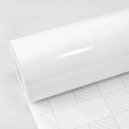 Glossy White Vinyl Roll, Self Adhesive Wallpaper, 60cm x 5m sa car