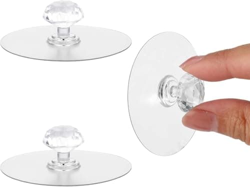 6pcs Crystal Self Adhesive Handles for Cabinets Windows Bathroom Pulls Hardware handle