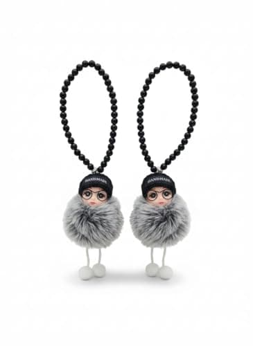 Beautiful and elegant chain - streamlined and elegant shape - modern shape - for car - white * black pendant - (2 pieces)-SAcar Auto part