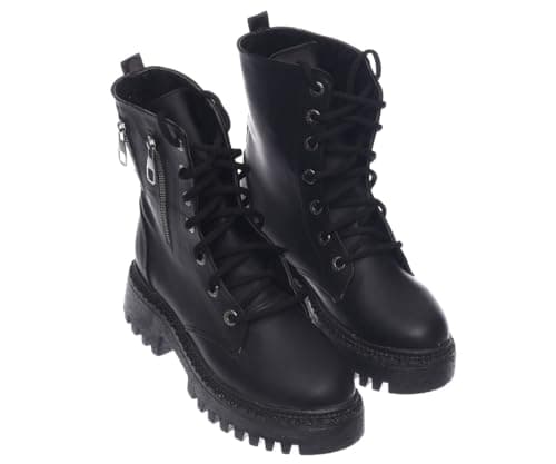 B&W womens B&W-W063-Black Sneaker Boot