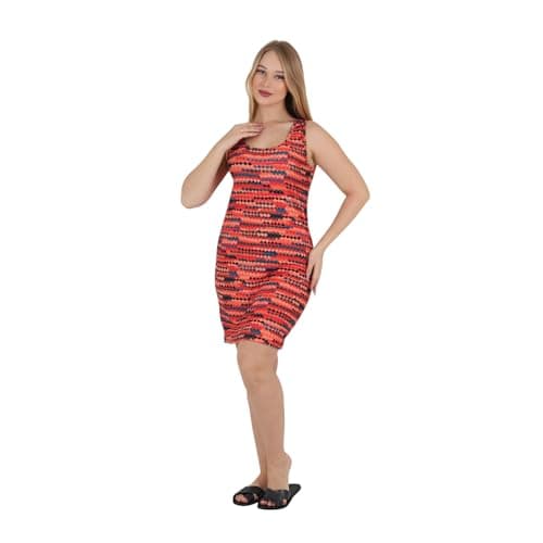 ZECOTEX Women's Short Night Dress Cotton | Geometric Wave Print, Sleepwear for Everyday Comfort | Sizes M to 2XL Nightgown nightshirt