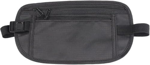 Circle M Invisible Waterproof Travel Waist Bag: Hidden Zipper Security Pouch with Strap – Black