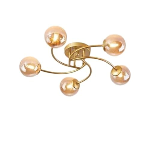Generic Pendant Light 5 Bulb Without Bulbs 20x50x20 cm Gold