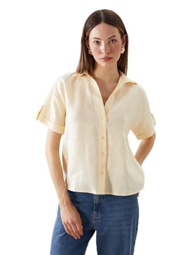LC WAIKIKI Woman Oversize 100% Linen Women's Shirt