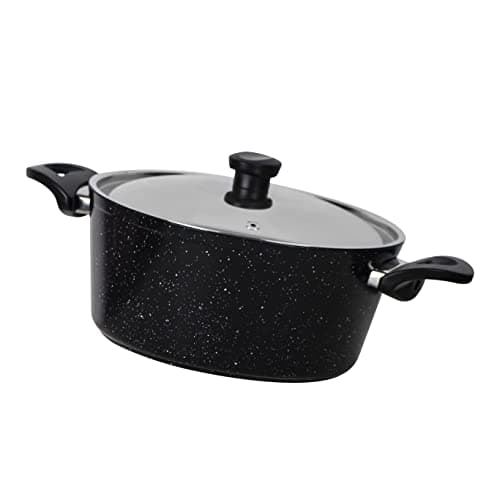 Top Chef Granite Cooking Pot, Size 18 - Black