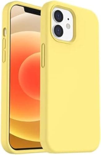 ELMO3EZZ Silicone iPhone 12 & iPhone 12 Pro CaseCover; Full Body Protection Shockproof Drop Protection Case (Yellow) Cellular phone case