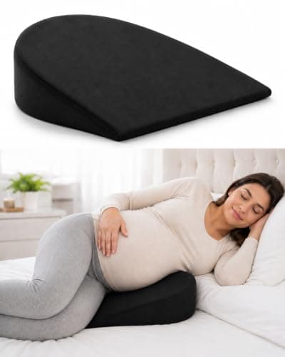 Max Comfort Pregnancy Pillow, High Density Foam Slanted Support for Belly | Pregnant Support, Sleep Comfort