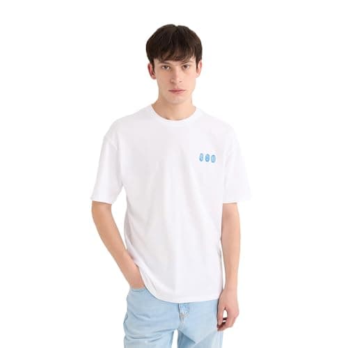 DeFacto Mens Boxy Fit Crew Neck Short Sleeve Young Knitted T-Shirt D6138AX T-Shirt