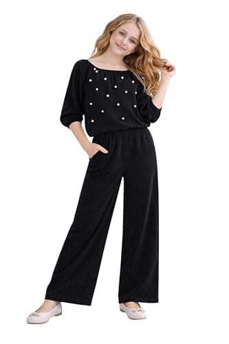 Miza Girls 2 Piece Set Pearl T-Shirt and Wide Leg Pants 16-20 Years Coordinated outfit