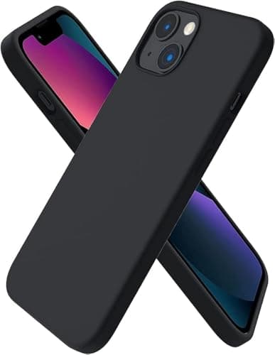Compatible with iPhone 15 Case 6.1, Slim Liquid Silicone 3 Layers Full Covered Soft Gel Rubber Phone Case Protective Cover 6.1 Inch (Black) Cellular phone case